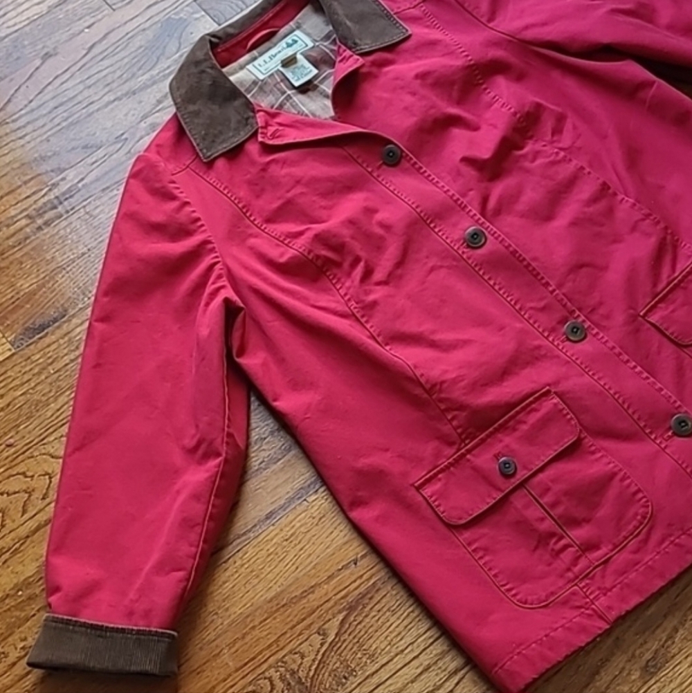 LL Bean Adirondack Chore Barn Utility Jacket Coat Red Brown Wmn 1X - Picture 3 of 16